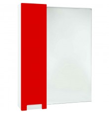 Зеркальный шкаф 68x80 см красный глянец/белый глянец L Bellezza Пегас 4610411002034