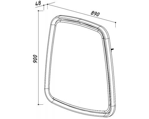 Зеркало 89x90 см белый глянец Belux Темза В 105