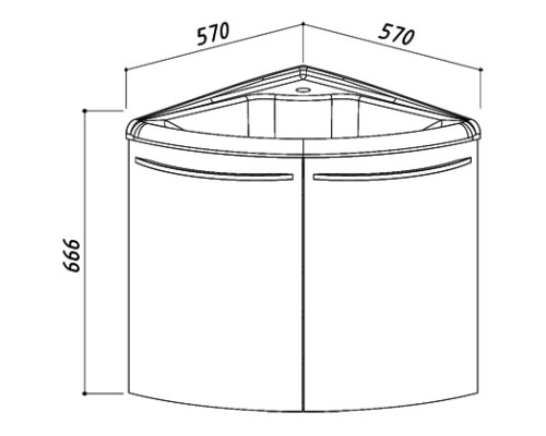 Тумба белый глянец 53x46,8 см Belux Жирона НУ 58 М