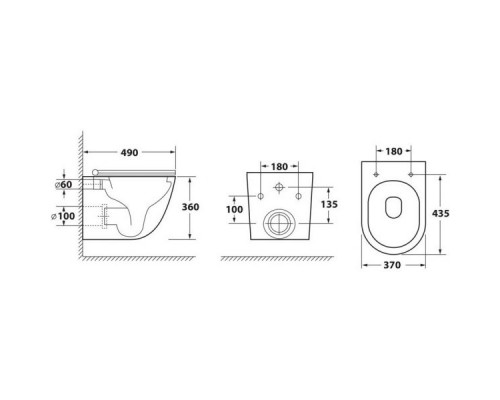 Комплект подвесной унитаз OWL 1975 Vind OWLT190302 + система инсталляции Grohe 38721001