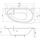 Акриловая ванна 150x70 см R Besco Mini WAM-150-MNP