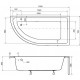 Акриловая ванна 150x70 см R Besco Praktika WAP-150-NP