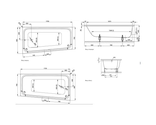 Стальная ванна 170x90 см R Bette Space M 1141-000