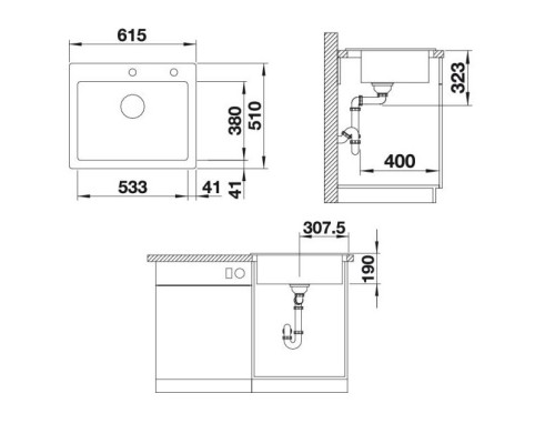 Кухонная мойка Blanco Palona 6 Серый алюминий 520927