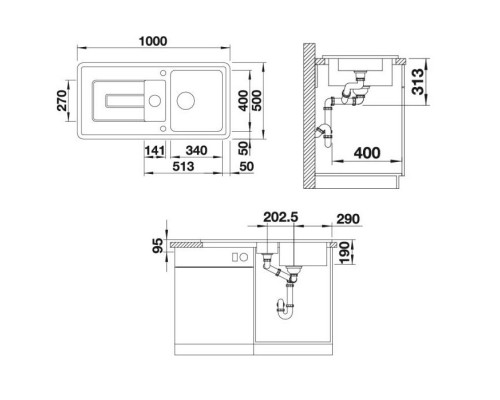 Кухонная мойка Blanco Tolon 6S Глянцевый белый 520320