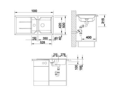 Кухонная мойка Blanco Idessa 6S Матовый белый 516001