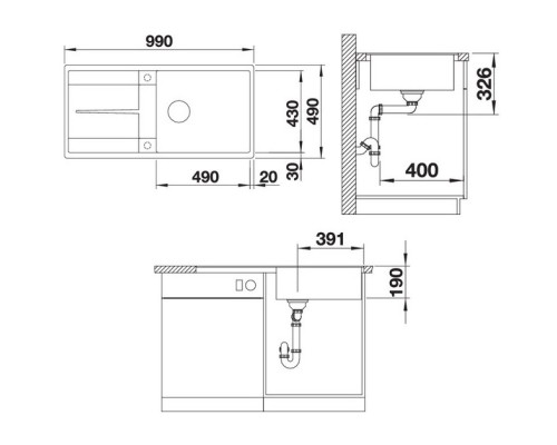 Кухонная мойка Blanco Metra XL 6 S-F антрацит 519150