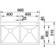 Кухонная мойка Blanco Zerox 400/400-IF/A InFino зеркальная полированная сталь 521648