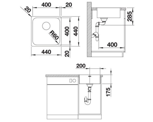 Кухонная мойка Blanco Supra 400-IF полированная сталь 526350