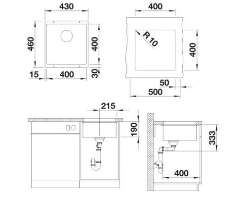 Кухонная мойка Blanco Rotan 400-U антрацит 521332