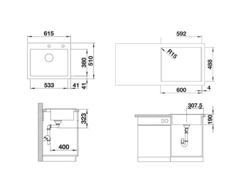 Кухонная мойка Blanco Palona 6 черный 524738