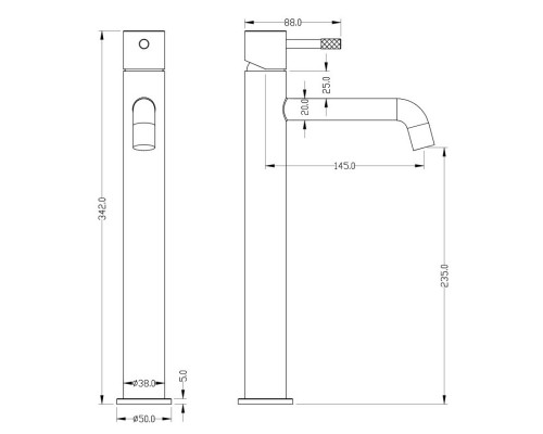 Смеситель для раковины Boheme Uno 462-MW