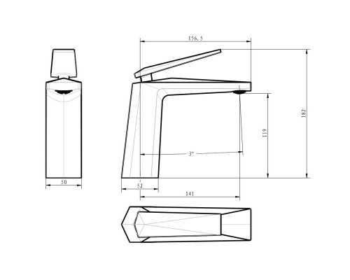 Смеситель для раковины Boheme Venturo 381-B