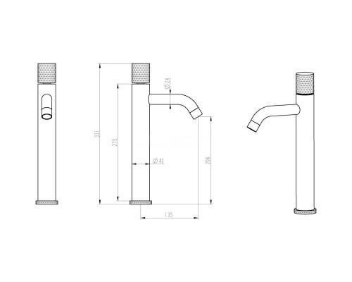 Смеситель для раковины Boheme Stick 122-BCR