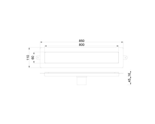 Душевой канал 800 мм 2 в 1 с основой под плитку Boheme Premium Linear 982-80-B