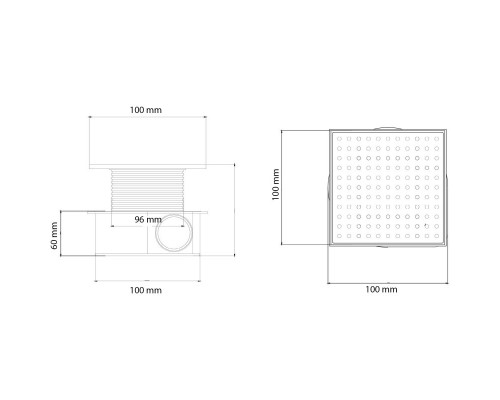 Душевой трап 100x100/50 мм Boheme Smart Design 984-10-G