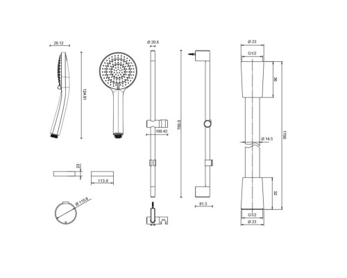 Смеситель для ванны Jacob Delafon Kumin E99460-CP + E32910-CP