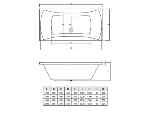 Акриловая ванна 190x90 см C-Bath Talia CBQ004003