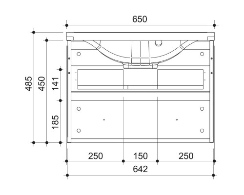 Тумба графит матовый 64,2 см Caprigo Accord 2219-TP810