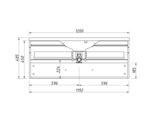 Тумба графит матовый 119,2 см Caprigo Accord 2215-TP810