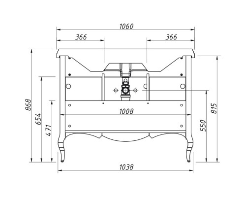 Тумба антарктида 103,8 см Caprigo Verona 33520-TP817