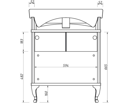 Тумба синий матовый 66 см Caprigo Borgo 33418-B136