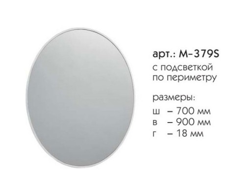 Зеркало 70x90 см графит матовый Caprigo Контур М-379S-L810