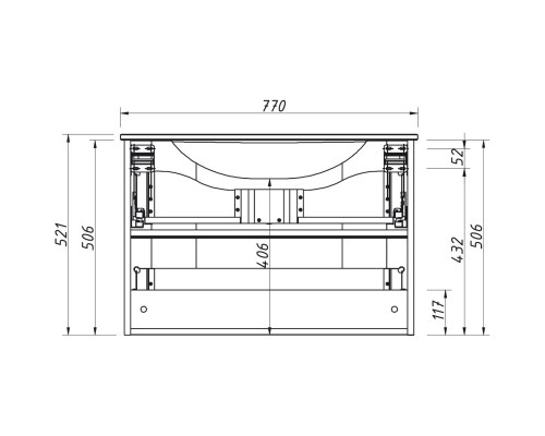 Тумба капучино глянец 75 см Caprigo Nokturn 1318-TP019