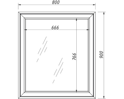 Зеркало 80x90 см белый матовый Caprigo Ponza-A 13532-B231