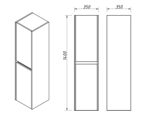 Пенал подвесной дуб рошелье R Caprigo Seattle 34750R-Дуб рошелье