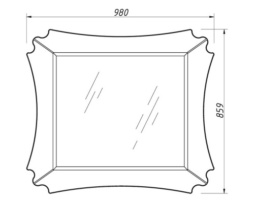 Зеркало 98x85,9 см бордо матовый Caprigo Bourget 11031-B013