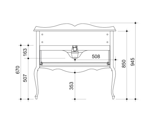 Тумба бордо матовый 101,6 см Caprigo Bourget 11014-B013