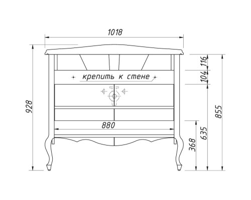 Тумба бордо матовый 101,6 см Caprigo Bourget 11026-B013