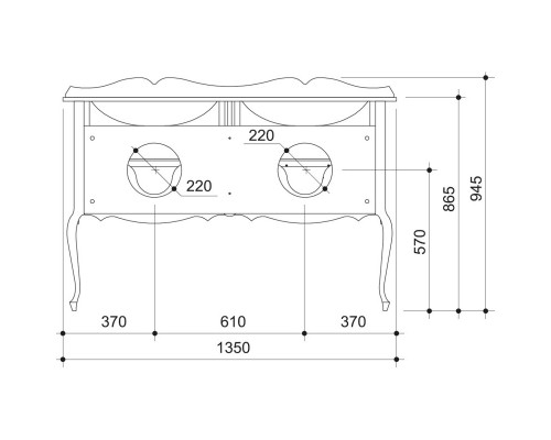 Тумба бордо матовый 130,6 см Caprigo Bourget 11017-B013