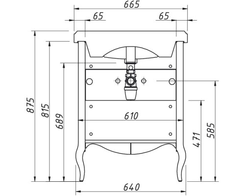 Тумба графит матовый 65,6 см Caprigo Verona 33517-TP810