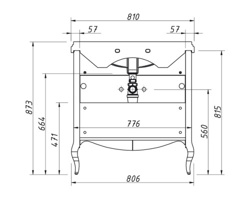 Тумба белый матовый 80,8 см Caprigo Verona 33518-TP811