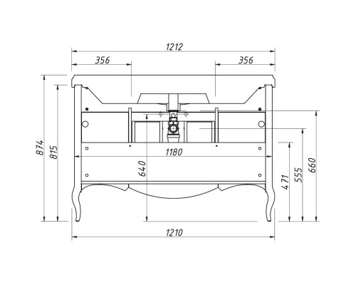 Тумба белый матовый 121 см Caprigo Verona 33522-TP811