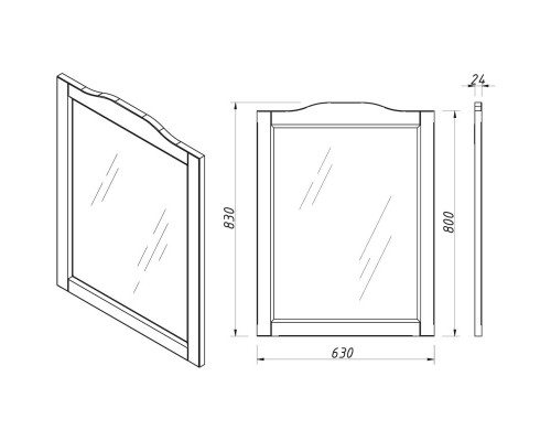 Зеркало 60x83 см белый матовый Caprigo Genova 34430-TP811