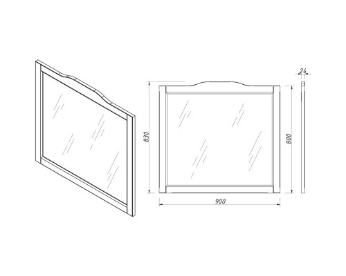 Зеркало 90x83 см магнолия Caprigo Genova 34431-TP800