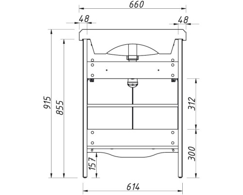 Тумба графит матовый 61,4 см Caprigo Genova 34410-TP810