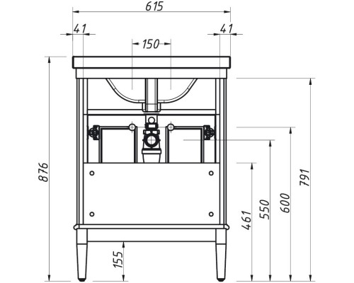 Тумба белый матовый 58,6 см Caprigo Jardin 10410A-B031G