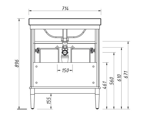 Тумба фисташковый матовый 70,3 см Caprigo Jardin 10411A-B059