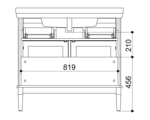 Тумба черный матовый 89,2 см Caprigo Jardin 10413-B032