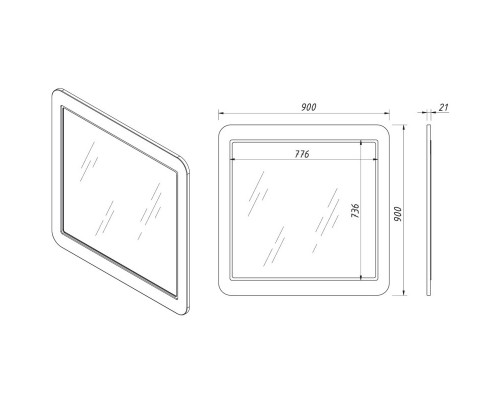 Зеркало 90x90 см антарктида Caprigo Jersey 34331-L817