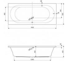 Акриловая ванна 180x80 см Cezares Metauro METAURO-180-80-42-W37