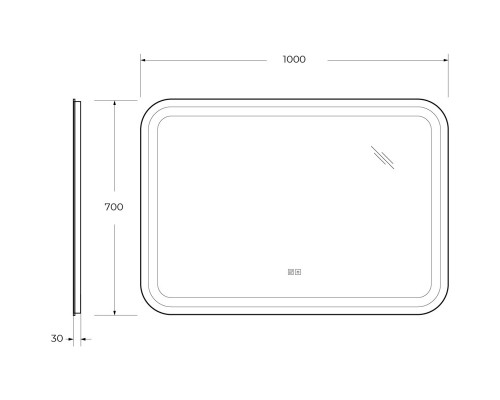 Зеркало 100x70 см Cezares Stylus CZR-SPC-STYLUS-1000-700-TCH-WARM