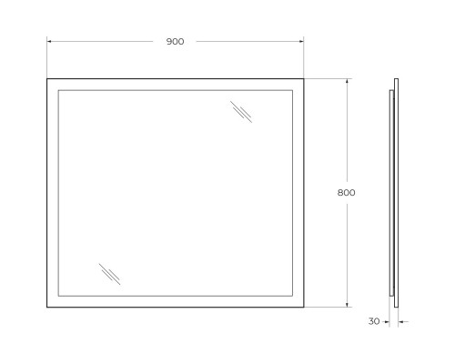 Зеркало 90x80 см белый глянец Cezares 45008