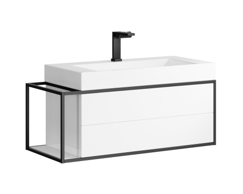 Комплект мебели белый глянец/черный 101,8 см Clarberg Logic LOG0110R + Tol.09.04.D + LOG0206
