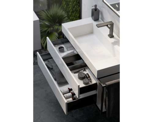 Комплект мебели белый глянец/черный 101,8 см Clarberg Logic LOG0110L + Tol.09.04.D + LOG0206