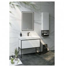 Комплект мебели белый глянец/черный 90 см Clarberg Logic LOG0109N + Tol.09.04.D + LOG0206
